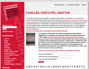 Maitron fusillés, exécutés, abattus.